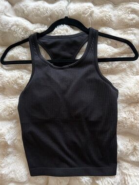 LululemonBlack Ribbed Racerback Crop Tank Top